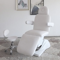 Table de massage électrique en PU pour salon de beauté avec cadre en acier inoxydable, éponge haute densité, réglage en hauteur pour nettoyage dentaire et auriculaire - Modèle B006