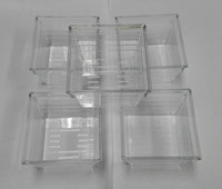 Organisateur de tiroir carré transparent en PS recyclable pour produits ménagers, marque Huadong, personnalisable et écologique