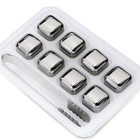 Pierres à whisky personnalisées en acier inoxydable 304, blocs de glace réutilisables avec boutons, prix d'usine, vente en gros