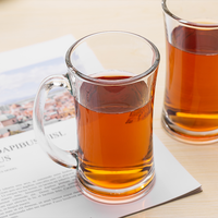 Tasses à café et bière avec poignée, esthétiques, grande taille, logo personnalisé, OEM ODM, ensemble de 6 tasses en verre, verres à eau