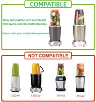 Pièces de rechange pour lames d'extraction compatibles avec le blender Nutri-Bullet 600W 900W Pro Series avec joint d'étanchéité en caoutchouc silicone