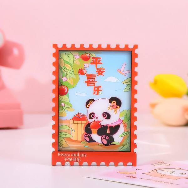 แพนด้าด้วยความสงบสุขความปลอดภัยความสุขและความสุข