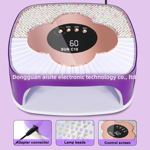 Lámpara de Curado de Uñas UV/LED de Doble Luz <span class=keywords><strong>con</strong></span> Incrustaciones de Diamantes Azules para Secado Rápido de Esmalte en Gel y Aplicación de Brillo, Tres Colores <span class=keywords><strong>SUN</strong></span> - Product Image 2