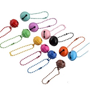 Cadena de cuentas tipo campana de 18mm-22mm, de metal pintado, para llavero DIY, colgante, colores surtidos, accesorios de joyería - Product Image 1