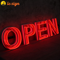 Enseigne lumineuse LED néon personnalisée pour intérieur/extérieur, style chinois, avec inscription « Ouvert »