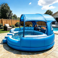 Bar Gonfiabile per Piscina, Bar Gonfiabile Personalizzato con Divano, Grande Piscina Gonfiabile per Adulti