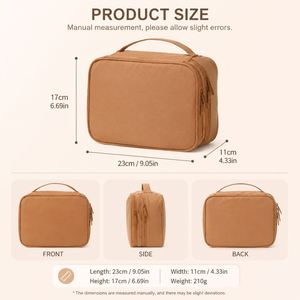 Large Capacity Nylon <b>Makeup</b> Bag Travel Cosmetic Organizer <b>Case</b> Multi Compartment Toiletry Bag with Adjustable Dividers OEM ODM - Product Image 2