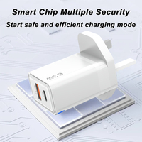 Chargeur mural double port PD 63W Royaume-Uni, adaptateur de charge ultra-rapide, chargeur USB C, chargeur rapide de type C, original complet