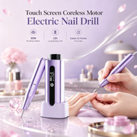 Machine à ongles électrique professionnelle portable, rechargeable 3000 mAh, 20 W haute puissance, lime à ongles sans fil 45000 tr/min, US/UK Salon