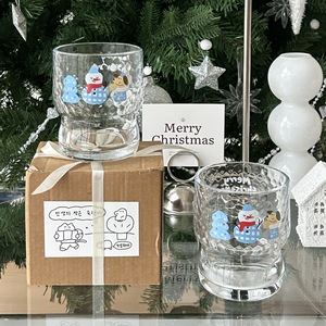 Christmas Snowman Crystal Glass Cup High Transparency Cartoon Style Juice Cup Couple Breakfast Milk Office Coffee Use - Product Image 2