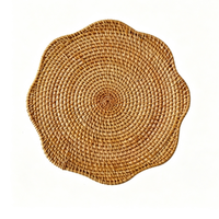 Assiette de présentation en rotin tressé à la main, set de table en rotin naturel résistant à la chaleur pour mariage, fête, maison, restaurant, décoration de table