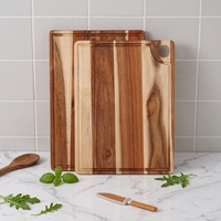 Planche à découper rectangulaire en bois d'acacia écologique pour ustensiles de cuisine
