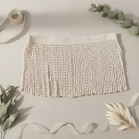 Frange à pampilles en dentelle de coton brodée de 9,2 cm de large pour accessoires de rideaux, textiles de maison, vêtements et cheminées de table