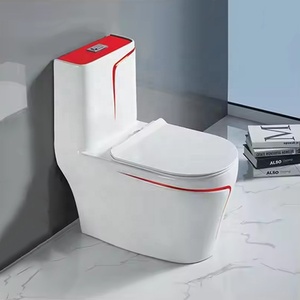 Bagno di lusso integrato water closuin ceramica one piece sciacquone <span class=keywords><strong>WC</strong></span> bianco con linee colorate <span class=keywords><strong>disegno</strong></span> <span class=keywords><strong>wc</strong></span> - Product Image 4