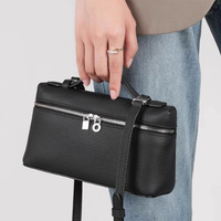 Borsa Tote da Donna in Vera Pelle di Vacchetta di Prima Qualità con Chiusura a Patta, Bianca, Piccola Borsa Porta Telefono, Novità 2026