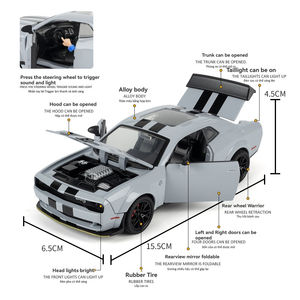 Coche de Metal a Escala 1:32 DC Challenger Charger SRT, con Amortiguador, Simulación de Sonido y Luz, Puertas Abatibles, Modelo de Coche de Aleación - Product Image 3