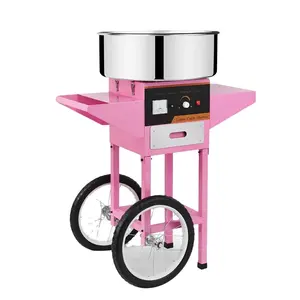 Factory custom industrial pink electric marshmallow machine cart for street food and supermarket squares