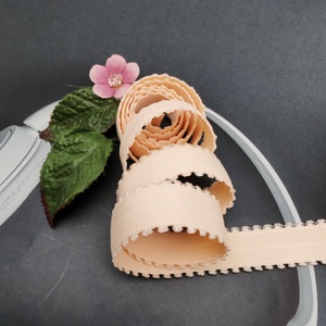 High Quality HH4K Custom Printed Logo Picot Edge Spandex/Nylon Elastic Bands Adjustable Waistband Bra Shoes Use Durable <b>Webbing</b> - Product Image 1