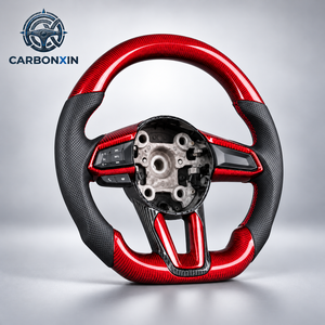 Volant en cuir et fibre de carbone à fond plat forgé sur mesure pour Mazda 3 6 CX3 CX5 CX4 CX8 CX9 MX5 CX-5 MX-5 BP BM KE 2014 - Product Image 3