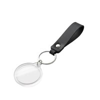 Ensembles de porte-clés personnalisables en acrylique vierge pour événements, avec sangle en cuir PU et impression sérigraphiée, légers