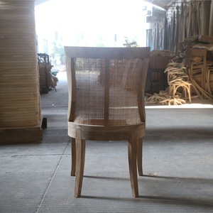 Chaise de canette en bois de chêne Vintage, mobilier de salle à manger, hôtel de Style européen et américain, tissu rembourré de fête - Product Image 3