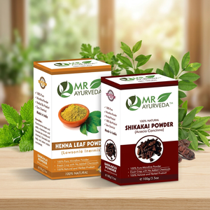 MR Ayurveda Combo de Polvo de Shikakai y Henna 100% Herbal - Tamaño Pequeño (100g Cada Uno) Marrón Oscuro/Marrón Claro para Cabello de Bebé - Product Image 3