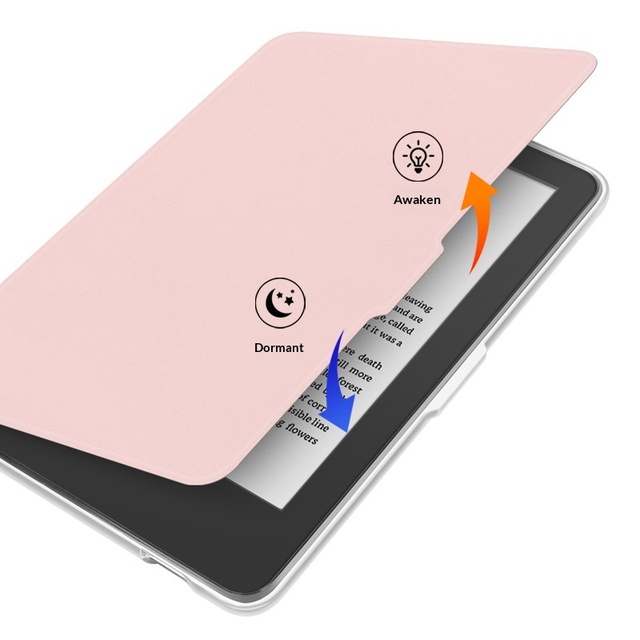 6 Inch Clear Acrylic PU Leather Protective Case for Kobo Clara Color 2E  BW E Reader Auto Wake Sleep Shockproof Folio Cover
