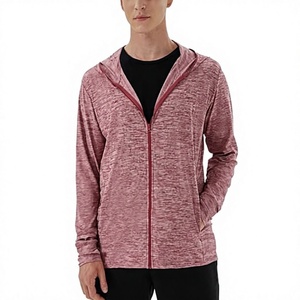 เสื้อฮู้ดซิปผู้ชาย สีแดงเลือดหมู ทรงปกติ ผ้าทอ 100% คอตตอน ระบายอากาศได้ดี เป็นมิตรกับสิ่งแวดล้อม สวมใส่สบาย สีพื้น เหมาะสำหรับฤดูใบไม้ร่วง แบรนด์ Beazer Sports - Product Image 1