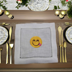 Serviettes de cocktail carrées en lin de haute qualité au design personnalisé - Décoration de table réutilisable de luxe pour avions, restaurants et mariages - Product Image 6