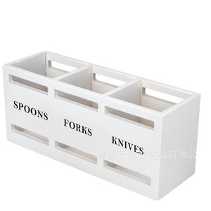 Cross-border wooden tableware <b>storage</b> <b>box</b>, wooden <b>kitchen</b> sorting and organizing <b>box</b>, desktop organizer, household dining - Product Image 5