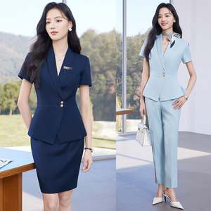 Women's Suit Set Short Sleeve Skirt Lightweight Breathable Office Lady Workwear Commuting Professional Wear - Product Image 1