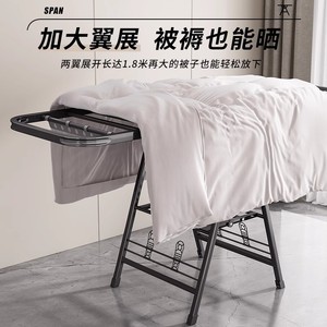 Séchoir à linge pliable en métal avec barre de suspension pour la maison, la blanchisserie et les salles d'exposition - Product Image 5