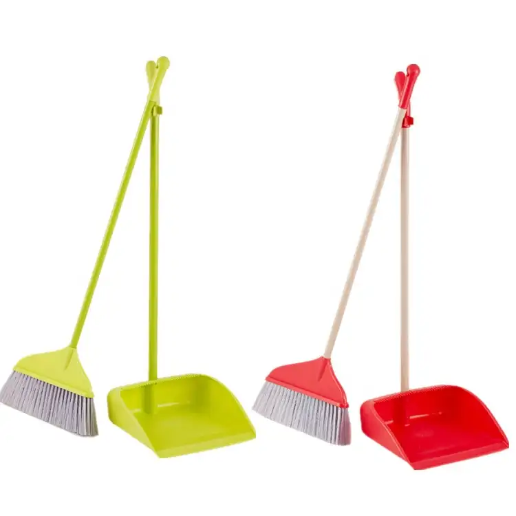 Cepillo de limpieza con filamentos de escoba para mascotas, juego de recogedor de polvo con mango largo