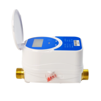 Compteur d'eau numérique ultrasonique prépayé 1/2 3/4 pouce PN16 RS485 avec vanne, débitmètre IoT en gallons/litres pour eau chaude