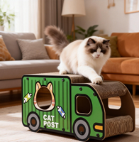 Mainan Papan Garukan Kucing dari Karton Bergelombang Anti Gores dan Tahan Hewan Peliharaan Berkualitas Tinggi untuk Truk dan Bus dengan Dua Lapisan untuk Tidur