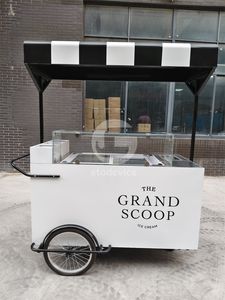 גלידת קפה ניידת לדחוף עגלת יד לשמיכה עגלת אוכל כיור אוכל אופניים עם גגון צבע מותאם אישית - Product Image 2