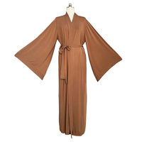 Peignoirs longs en modal personnalisés pour femmes, style kimono, confortables, couleur unie, doux, pour le sommeil et le spa, manches larges, vente en gros OEM