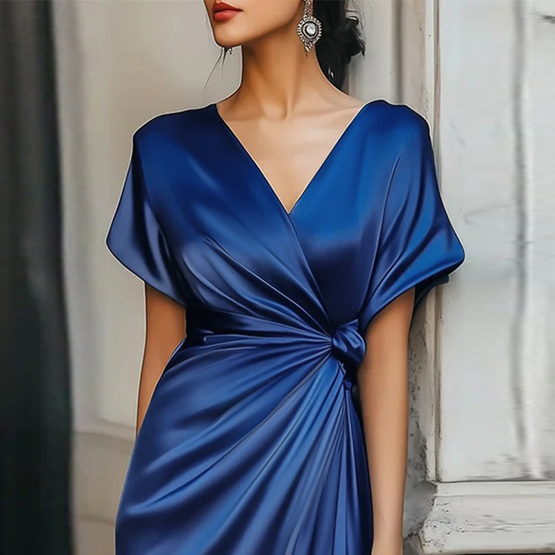 Loose-Fitting Maxi Evening Dresses Asymmetric Split-Joint V-Neck Short Sleeves Solid Color Crepe for Formal Parties Natural| Alibaba.com Loose-Fitting Maxi Evening Dresses Asymmetric Split-Joint V-Neck Short Sleeves Solid Color Crepe for Formal Parties Natural| Alibaba.com