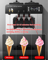 Offres Spéciales professionnel Commercial 25L/H grande sortie Machine à crème glacée fabricant automatique 3 saveur doux servir Machine à crème glacée