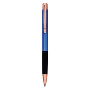 Stylo bille promotionnel ROSE GO en satin bleu clair poli, corps en laiton et acier de 0,7 mm avec logo personnalisé, stylo bille fantaisie - Product Image 3