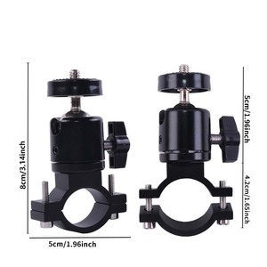 Support de fixation pour caméra GoPro <span class=keywords><strong>HERO</strong></span> et caméras d'action, adaptateur de tête sphérique pour guidon de vélo en alliage d'aluminium KALIOU X029, noir - Product Image 6