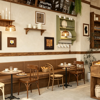 Comptoir en bois massif de luxe personnalisé d'usine / meubles en bois massif / pour la conception intérieure de café
