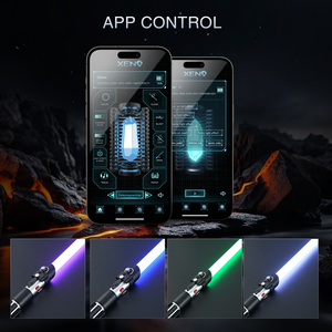 <span class=keywords><strong>Sabre</strong></span> <span class=keywords><strong>laser</strong></span> Nexussabers à lame instable et mouvement fluide, 34 sonorités, poignée métallique, bâton lumineux pour le cinéma et jouet lumineux - Product Image 4