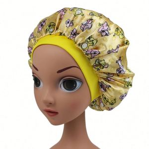 Bonnet en Soie Imprimée pour Filles, Bonnet de Nuit en Satin pour Bébé, Bandeaux pour Cheveux, Bonnets de Sommeil pour Enfants avec Bande Élastique Large, Cadeau Promotionnel - Product Image 4