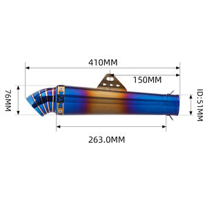 51mm modifikasi baja nirkarat pipa knalpot sepeda motor untuk Huanglong 500 150 76 pipa GP proyek <span class=keywords><strong>SGP</strong></span> saringan standar - Product Image 2