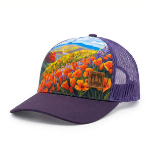 Gorra Trucker con Estampado de Paisaje en Pintura al Óleo, 5 Paneles, Logotipo Personalizado para Hombre y Mujer, Malla Transpirable en la Parte Trasera, MOQ Bajo, Envío Rápido, Clásica - Product Image 4