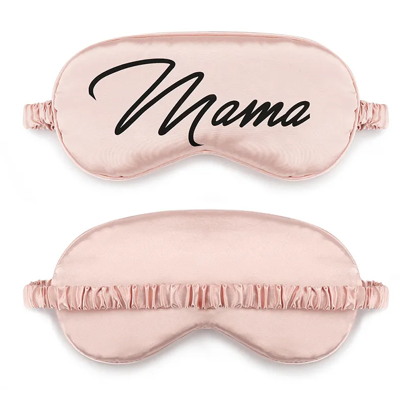 Presente promocional por atacado logotipo da empresa embalagem personalizada com cores personalizadas máscara de dormir para mulheres máscara de dormir de cetim de seda