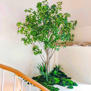Décoration de club d'aménagement paysager <span class=keywords><strong>en</strong></span> <span class=keywords><strong>bois</strong></span> massif de haut niveau <span class=keywords><strong>petit</strong></span> arbre arbre vert artificiel réaliste - Product Image 2