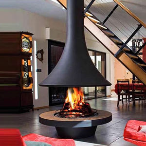 Chimenea suspendida hecha a medida para uso doméstico <span class=keywords><strong>Leña</strong></span> colgante irregular Decoración <span class=keywords><strong>de</strong></span> calefacción <span class=keywords><strong>de</strong></span> fuego real para Villa Cottage Living - Product Image 1