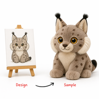 Peluche personnalisée, porte-clés en peluche personnalisé, peluche lynx tacheté douce, objet de collection, poupée souvenir personnalisée de marque